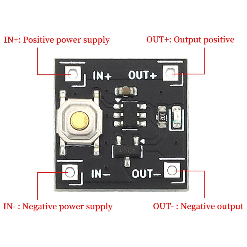 DC 2.2V-5V Ultra Low Power Single Key Bistable Switch Module 0.5μA Standby 2A Load
