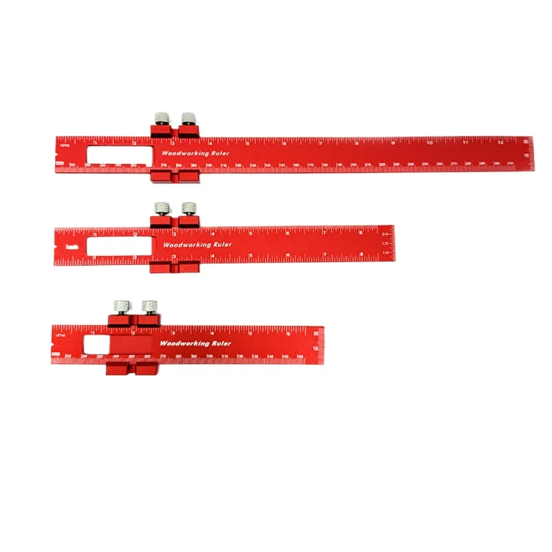 Woodworking Precision Pocket Ruler Aluminum Slide Ruler Inch Multifunctional Aluminum Alloy Positioning Ruler