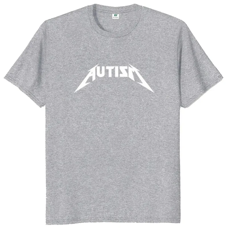 Autism Letter Printed T-shirt Cotton Summer Retro Unisex T-shirt O-Neck Loose and Simple Couple Casual Short Sleeved Tops