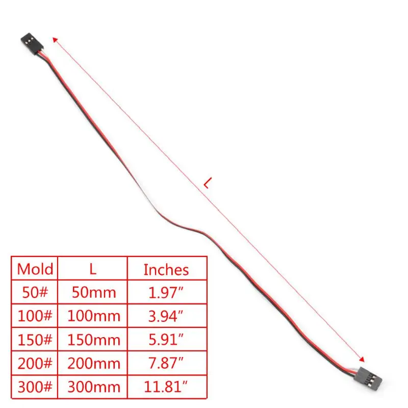 쿼드콥터 연장 서보 리드, 후타바 JR 수-수 와이어 케이블 RC, 10cm, 10 개