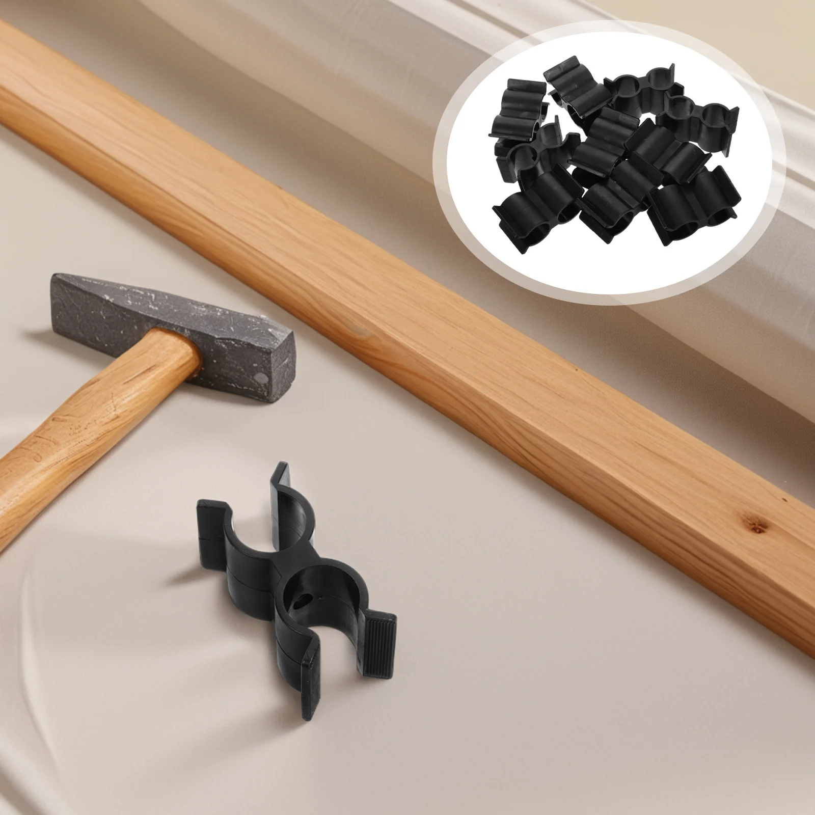 

10pcs Double Port Pipe Clamps Black Nylon Marine Hardware For Boat Rv Yacht Pipe Support Shelf Pole Connector Waterproof Clip