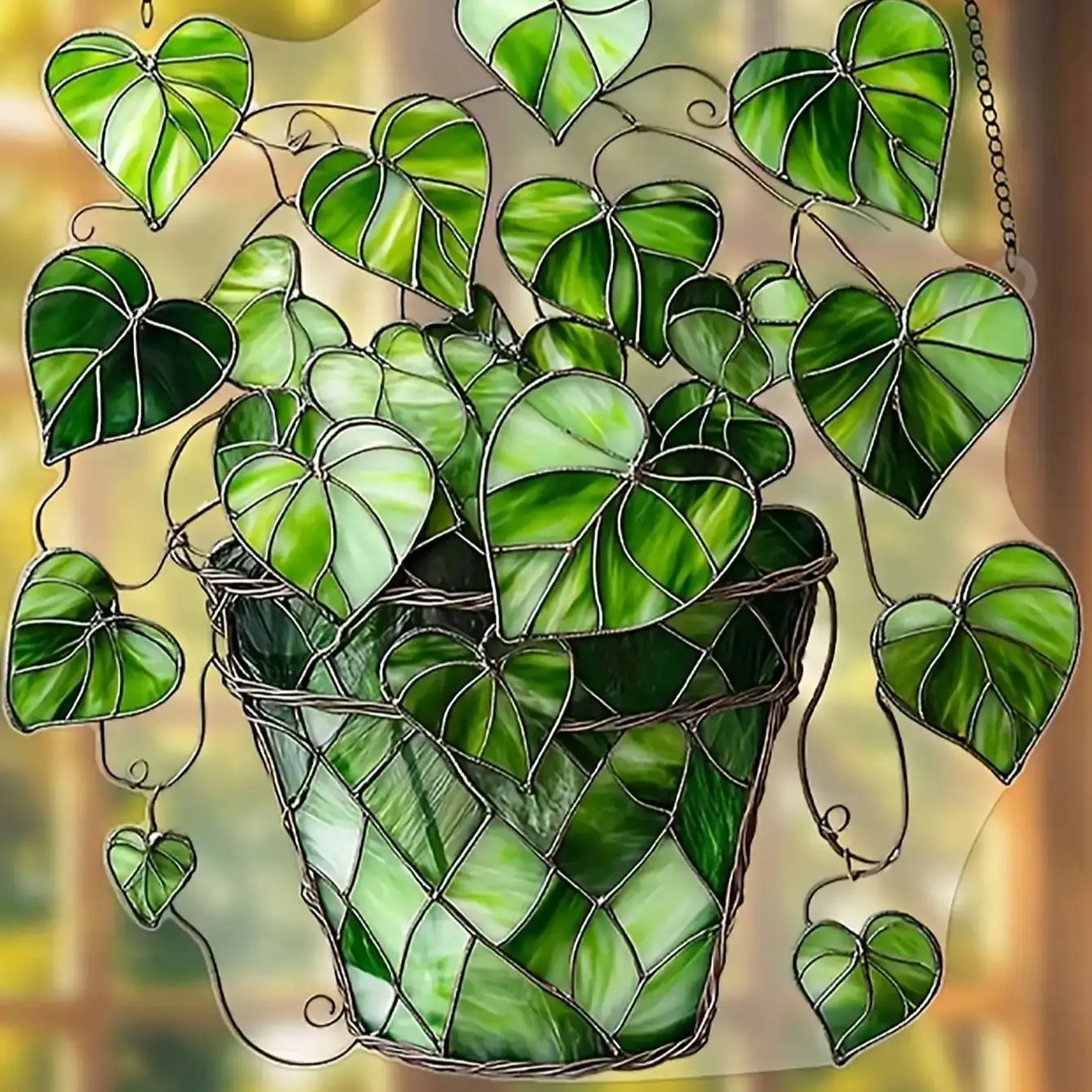 1PCS Green Leaf Plant Outdoor Decoration Pendant Wall Decoration Art Plant Enthusiast Gift Indoor Garden Decoration Home Decora