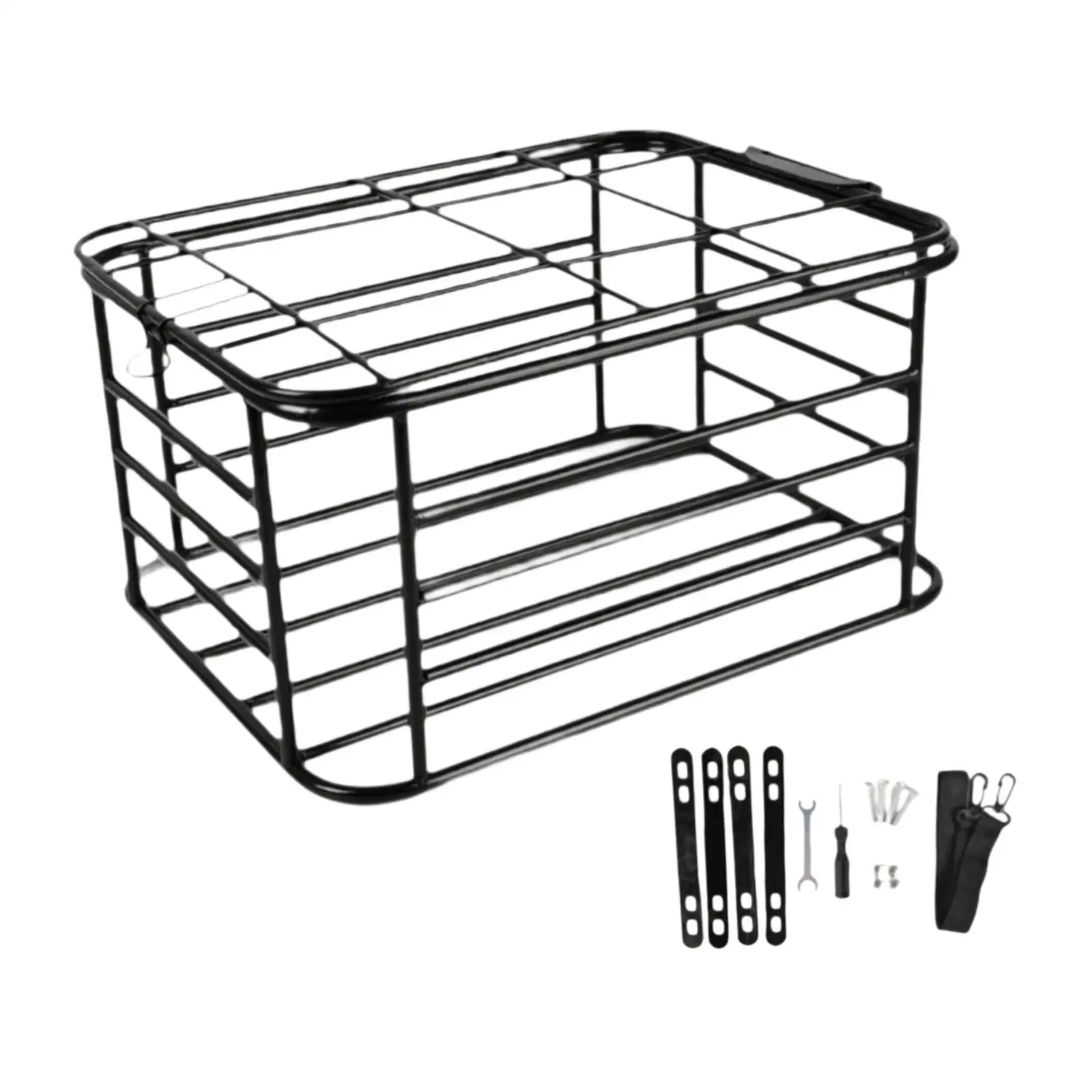 Sturdy Metal Bicycle Basket Rear Mount Spacious Cargo Carrier for Groceries Pets and Essentials on Rides