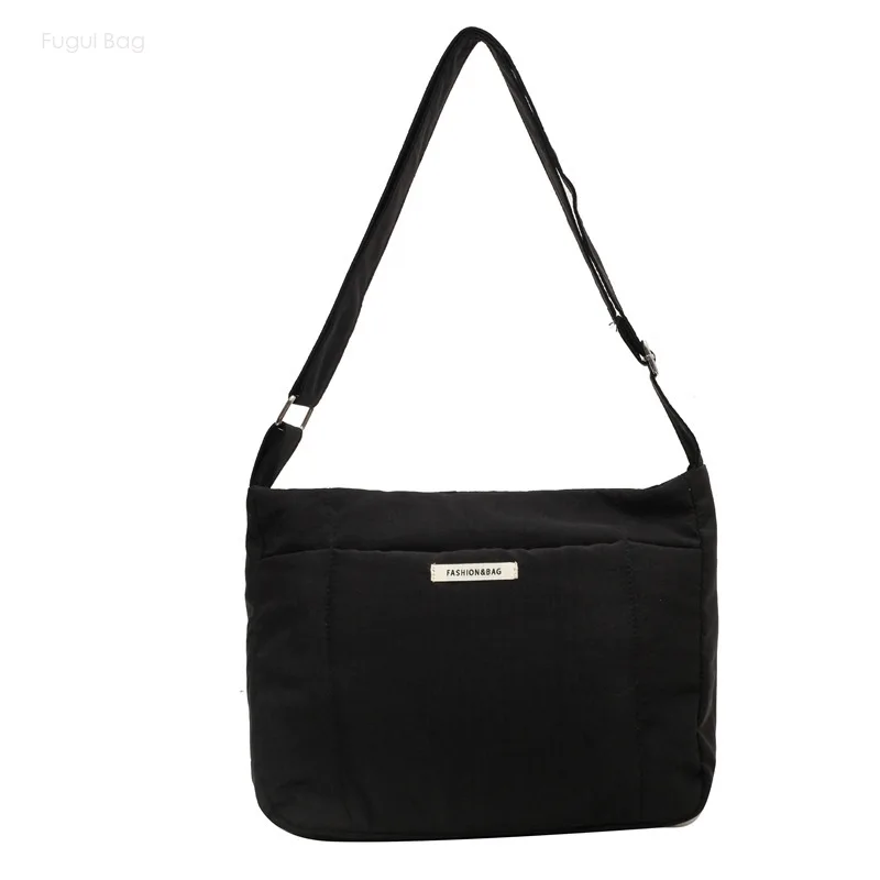 

Women's One Shoulder Crossbody Bag Minimalist Space Solid Color Large Capacity Soft and Lightweight Cotton Commuter
