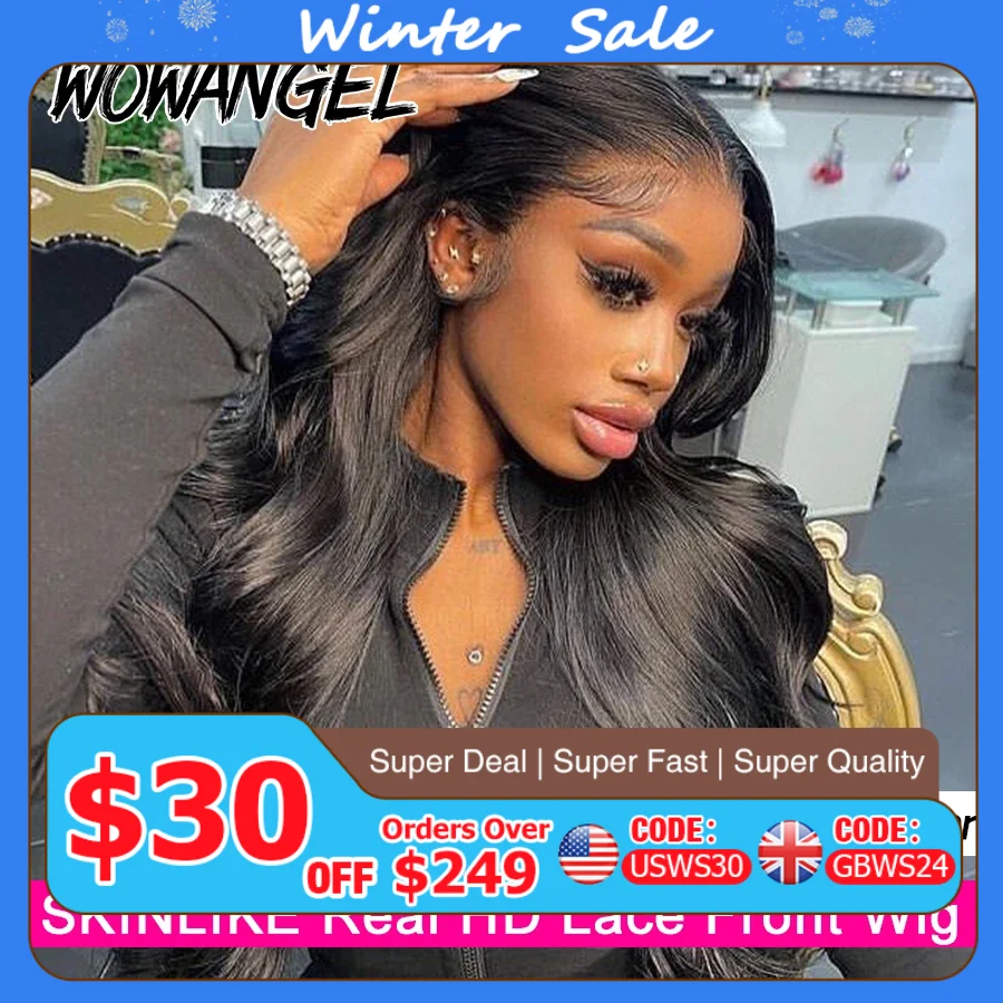 Wow Angel 250% density 13x6 HD Lace Front Wigs Body Wave Melt Skins 13x4 HD Lace Full Frontal Wig Human Hair Wigs Pre Plucked