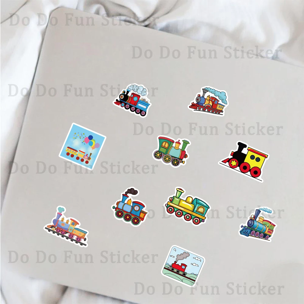 56 Stuks Schattige Cartoon Trein Stickers Kleurrijke Transport Tools Waterdicht Pvc Gepersonaliseerde Decoratie Laptop Water Cup Telefoon
