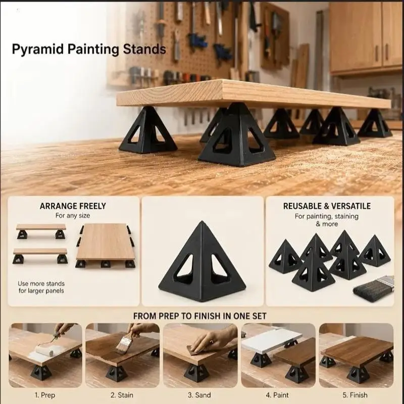 1/4PCS Pyramid Shaped Tripod Triangular Bracket Woodworking Paint Braket Spray Painting Bracket Cushion Block Auxiliary Tool