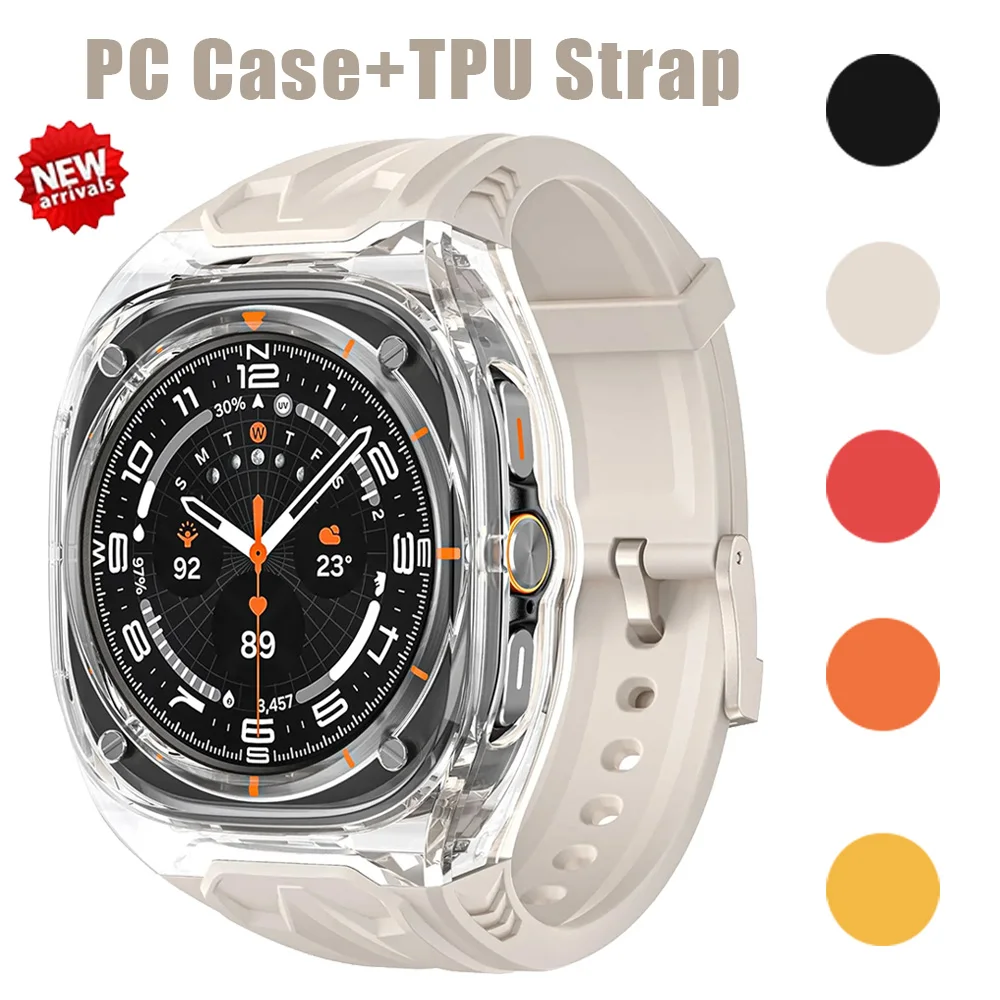 PC Case+TPU Strap For Samsung Galaxy Watch Ultra 47mm High-end Integrated Modified Bracelet Wristband For Galaxy Watch Ultra2025