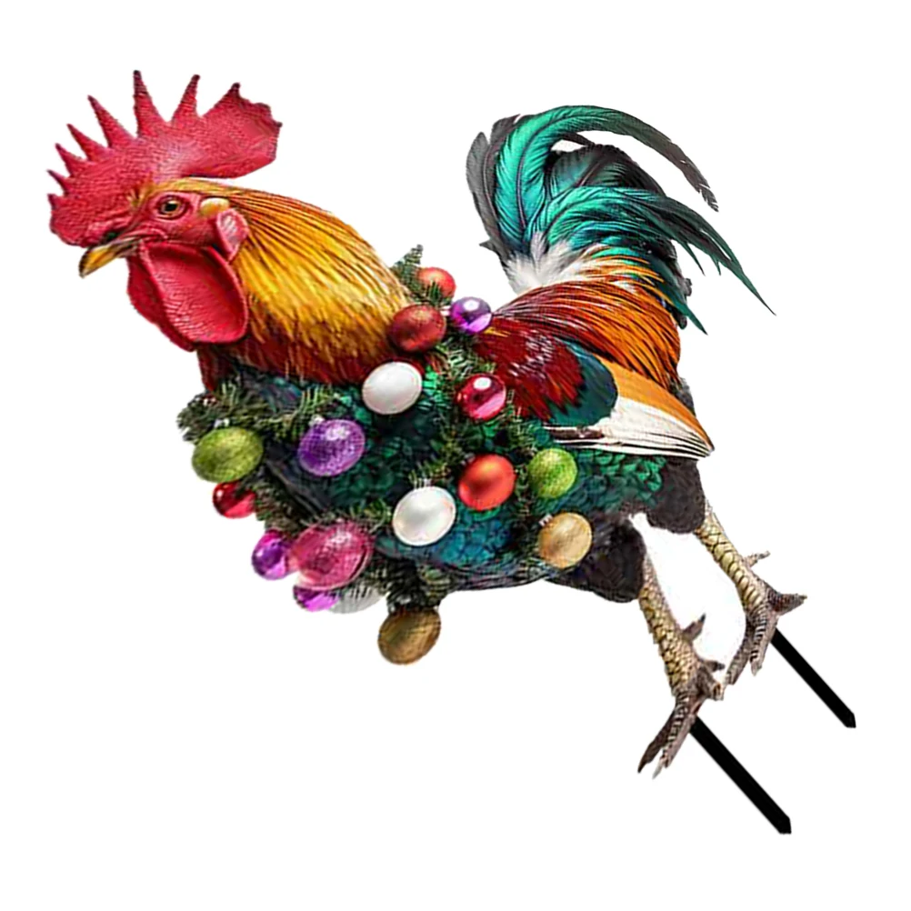 

Rooster Decoration Chicken Yard Sign Garden Stake Outdoor Christmas Ornament Lawn Decor Modern Farmhouse Style Gifts