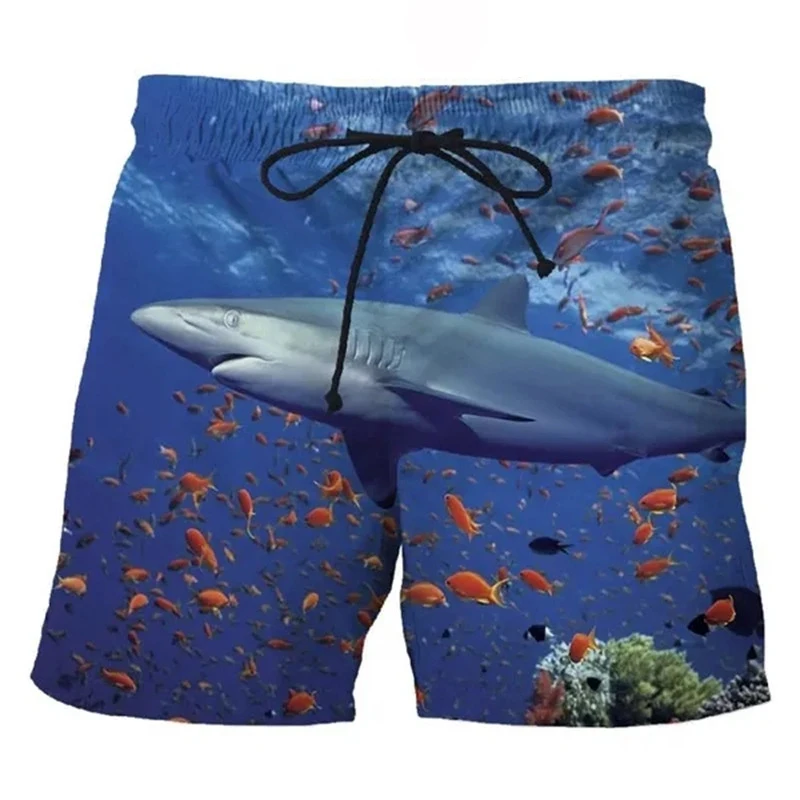 Fashion Shark Pattern Hawaiian Beach Shorts Animals 3D Print Men's Oversized Surfing Board Shorts Swimwear Trunks Men's Clothing