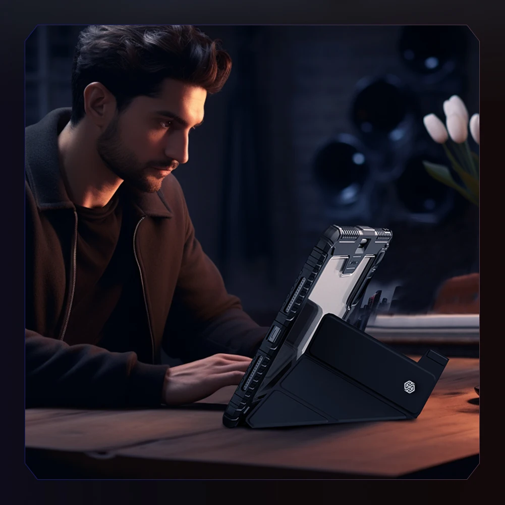 

Для iPad Air 13 2024/Pro 11 13 2024/Pro12.9 20/21/22 Nillkin бампер флип кожаный Pro чехол слайд-камера противоударный защитный чехол