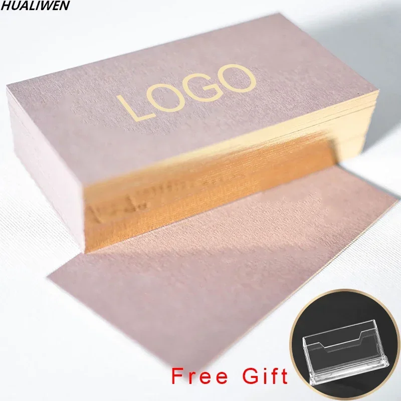 100Pcs Customized Double-Sided Printing Business Card, High Grade, Gold Foil, 90*54mm