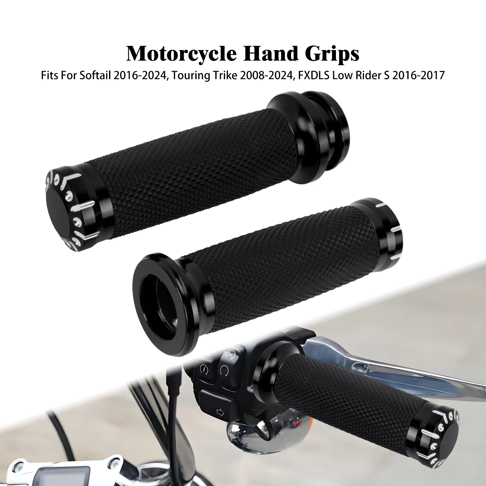 

Motorcycle 1" Handle Grips Electronic Throttle Hand Grips Handlebar Fit For Harley Touring Street Glide Road Glide 08-Up FLS 16