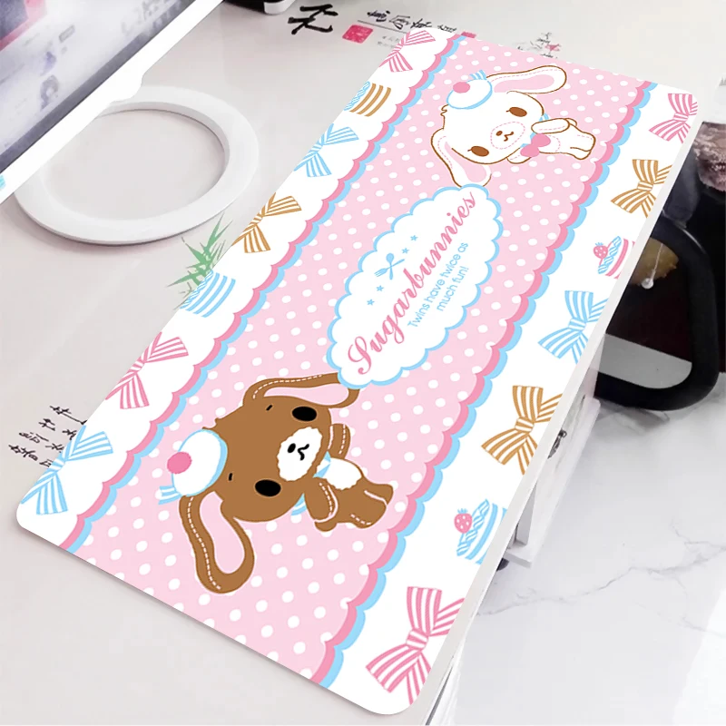 Large Gaming Mouse Pad S-sugar Bunnies Anime PC Computer Gamer Desk Mat For CS GO Laptop Kawaii Mousepad