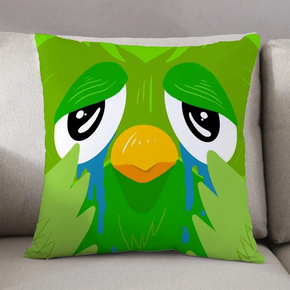 Personalized Gifts Duolingo Cute Bird Decorative Pillows for Sofa Cushions Cover Home and Decoration Throw Pillow Covers Cushion