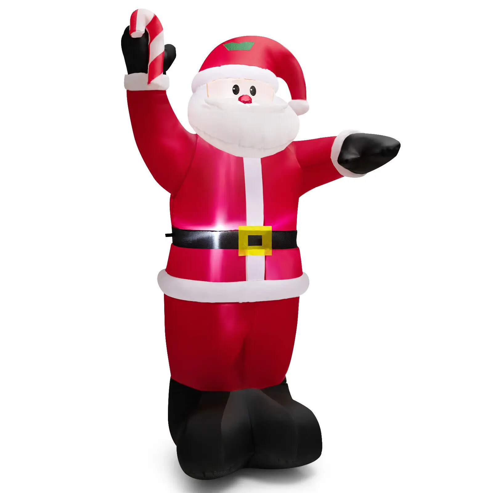 Costway 8 FT Inflatable Santa Claus Holding Crutch Lollipop Blow-up Xmas Decoration