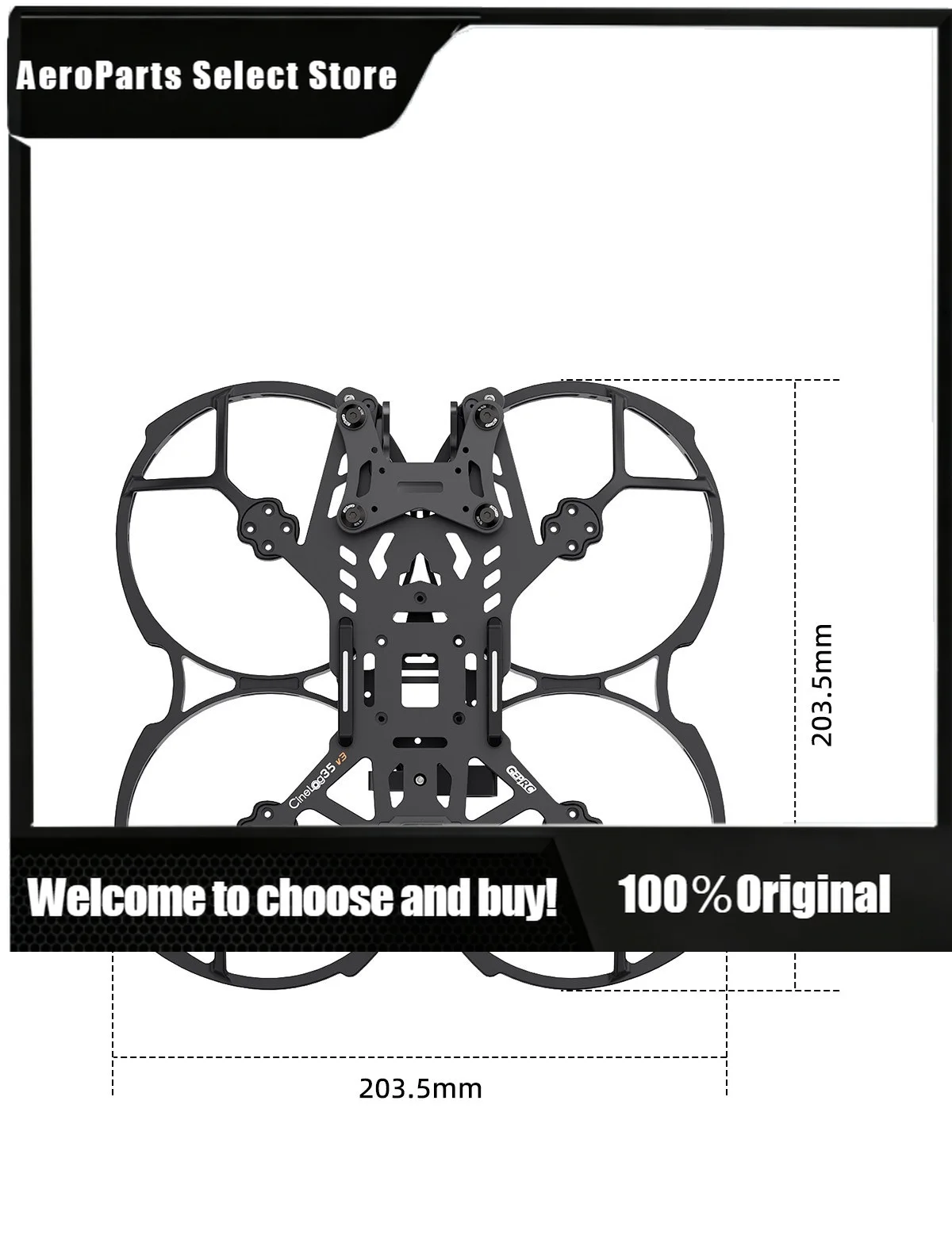 HA GEPRC GEP-CL35 V3 Drone Frame KIT CineLog35 V3 Carbon Fiber For O4 Air Unit RC FPV Quadcopter Drone Cinewhoop Freestyle R