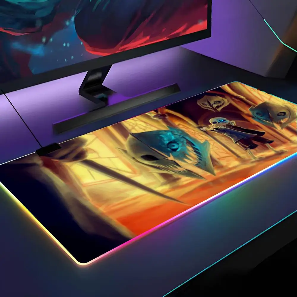 

Undertale Sans Frisk Mouse Pad RGB Backlit Mouse Pad Laptop Mouse Pad Laptop Gamer Computer Desk Gaming Accessories