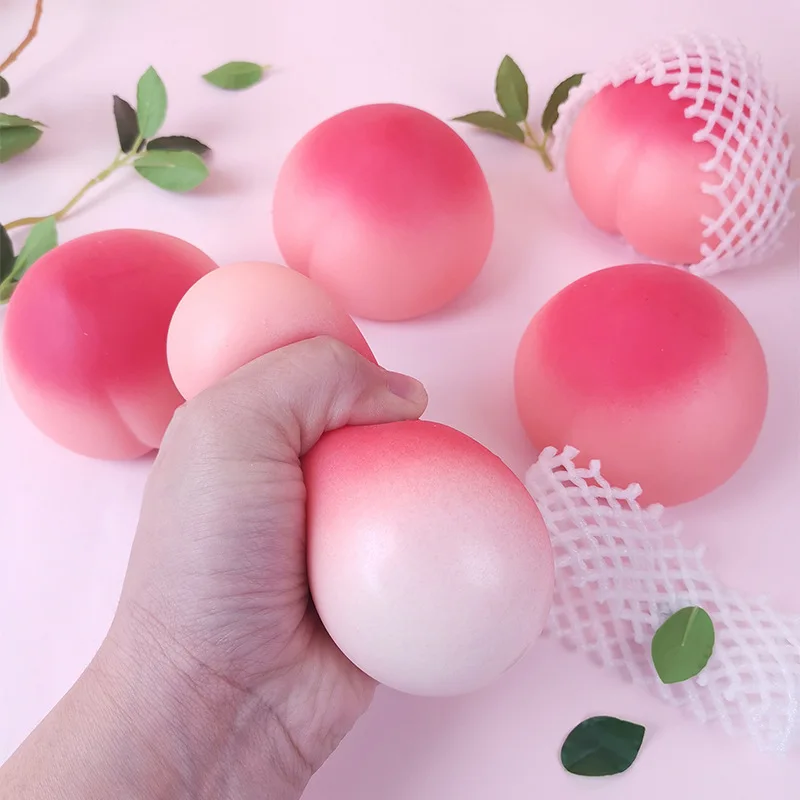 Anti-Stress Toy Cute Peach Squeeze Fidget Toys Squishy Funny Stress Relief For Kids Adults Gift Prop 1pcs J183