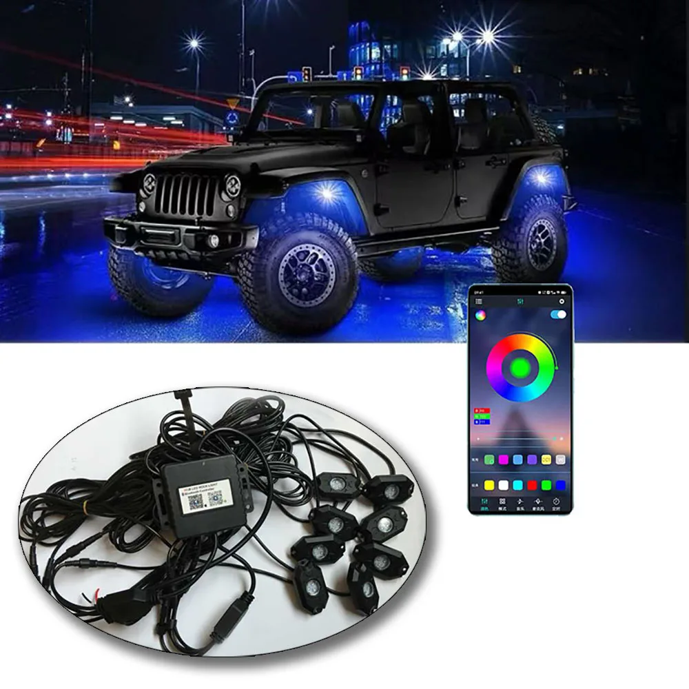 lantsun-j143-bande-lumineuse-led-flexible-pour-sous-voiture-8-modules-eclairage-d'ambiance-pour-toutes-les-voitures