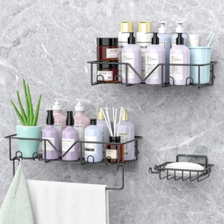 

Органайзеры для душа и хранения вещей для современных ванных комнат, органайзер для душа без сверления с 10 прочными крючками, прочный