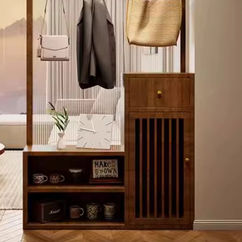 ภาษาฝรั่งเศสคํายุคกลางเสื้อผ้าตู้ห้องนั่งเล่นไม้รองเท้าแขวนเสื้อผ้าแบบบูรณาการสไตล์ห้องนั่งเล่นเฟอร์นิเจอร์ภายในบ้าน