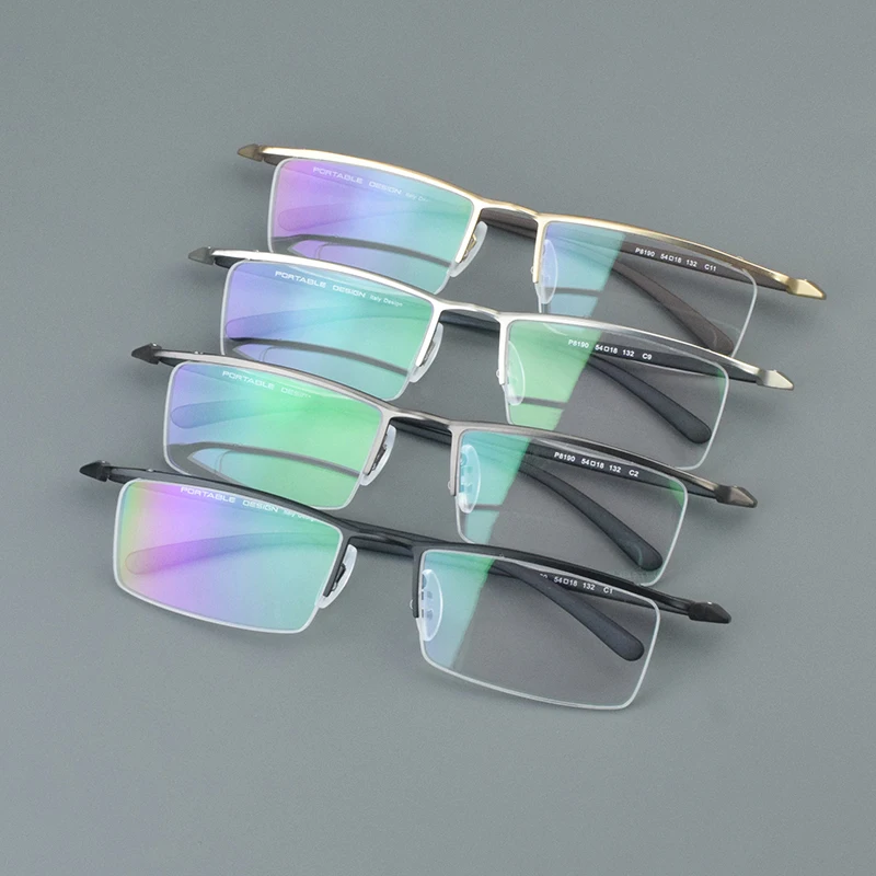 Glasses Frames Men P8190 Korean square Eyeglass Titanium Retro Women Eyeglasses Frames Eyewear Business Design Spectacles Frame