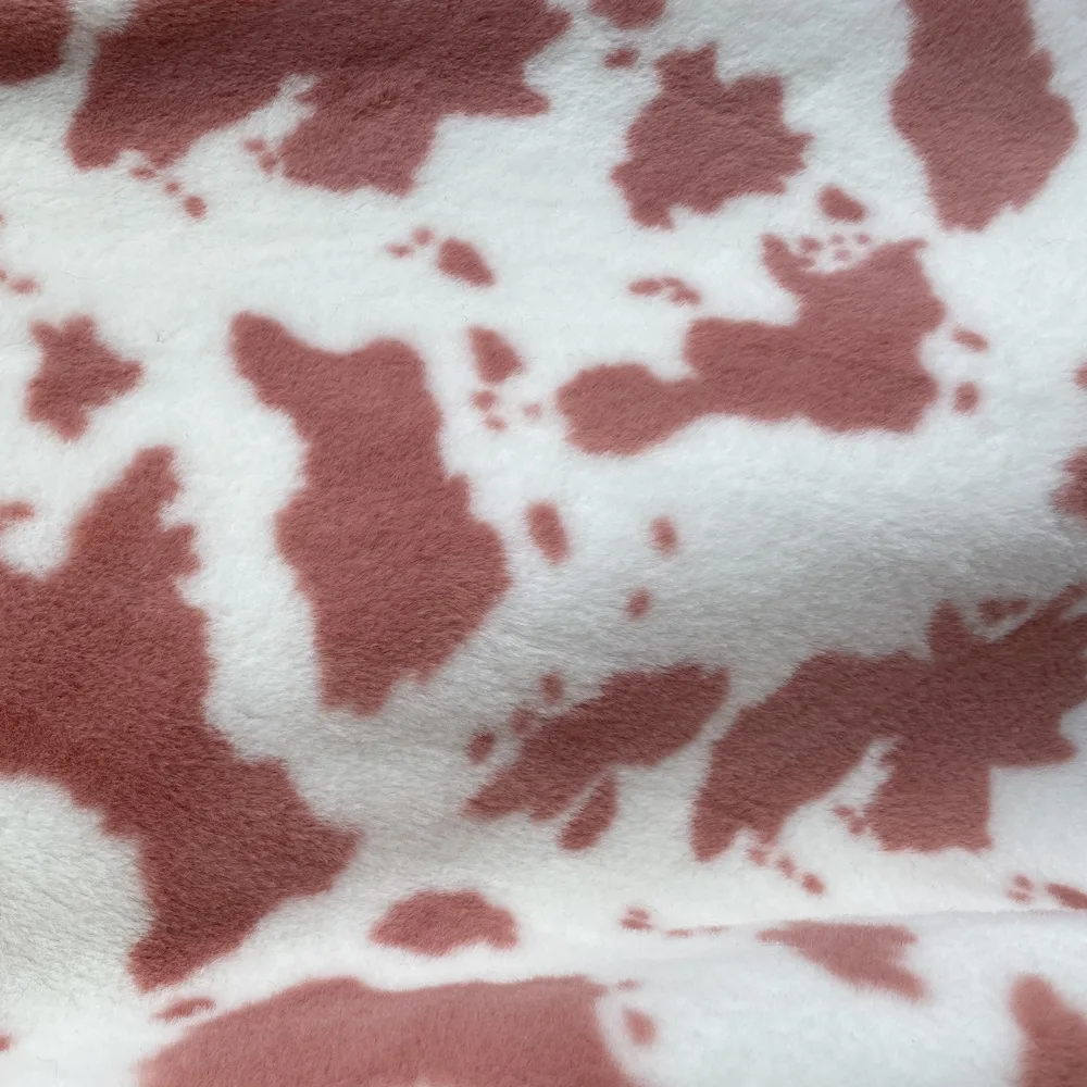 

1 ярд плюшевая меховая ткань с кроликом и принтом коровы для пэчворка, жилета, пальто, пальто, игрушки, обуви, шапки, меховая ткань