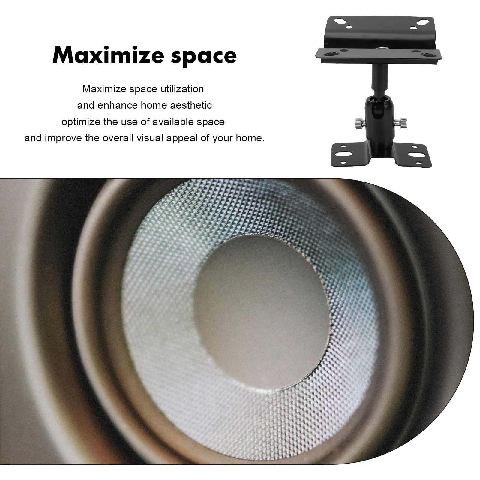 

Speaker Rack Wall Mount Holder Shelf Zinc Alloy Surround Sound Bracket Sturdy Reliable Angle Adjustable Speaker Mount Stand