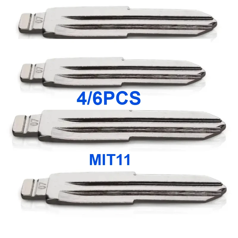 4/6 unidades 07 #   MIT11 MIT11R Metal Uncut Blank Flip Remote Key Blade para Mitsubishi para Keydiy KD Xhorse VVDI JMD Flip Xhorse Remotes