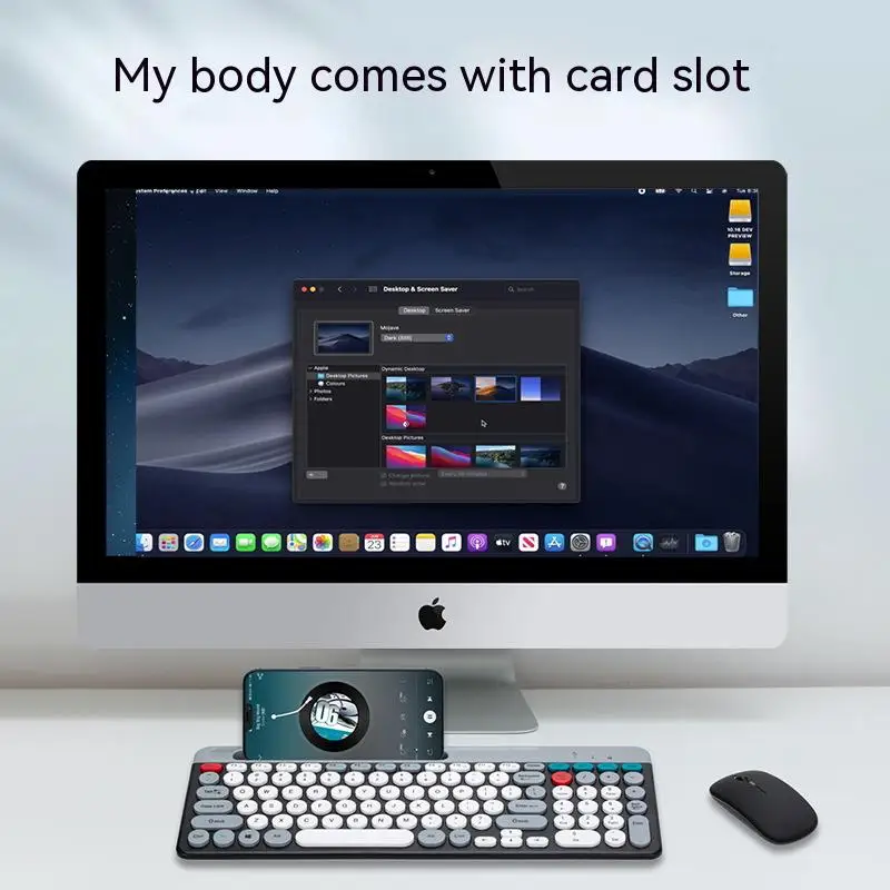 Set tastiera e Mouse Bluetooth Wireless ricaricabili CHEN LIN pulsante di ricarica per Keycap rotondo muto per Computer Desktop Notebook