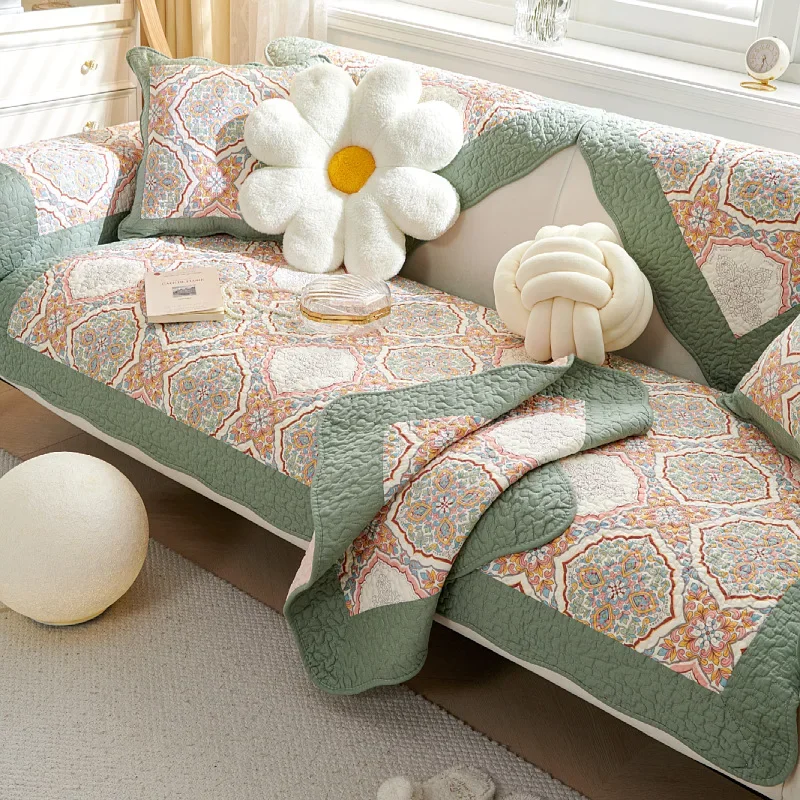 Sofa Cushion Four Seasons Universal Nordic Simple Pastoral Style Non-Slip Cushion Plush Sofa Cushion Cover Towel Cover Cloth