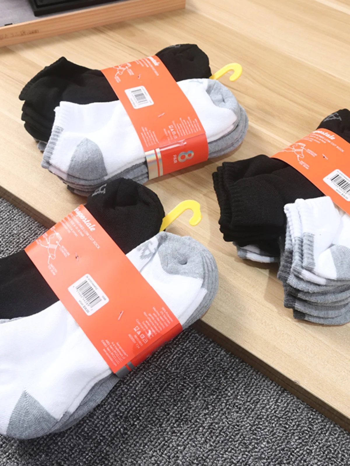 Men's Sport Socks Breathable Elastic Cotton Loop Bottom Short Tube Socks Absorb Sweat Comfortable Spring Season Regular Thick...