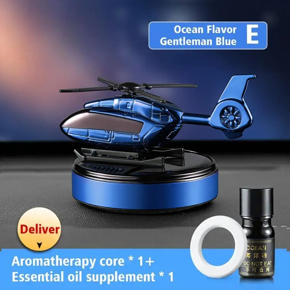 Car Air Freshener Solar Helicopter Interior Decoration Propeller Rotating Auto Flavoring Perfume Diffuser Supplies Accessories image 3