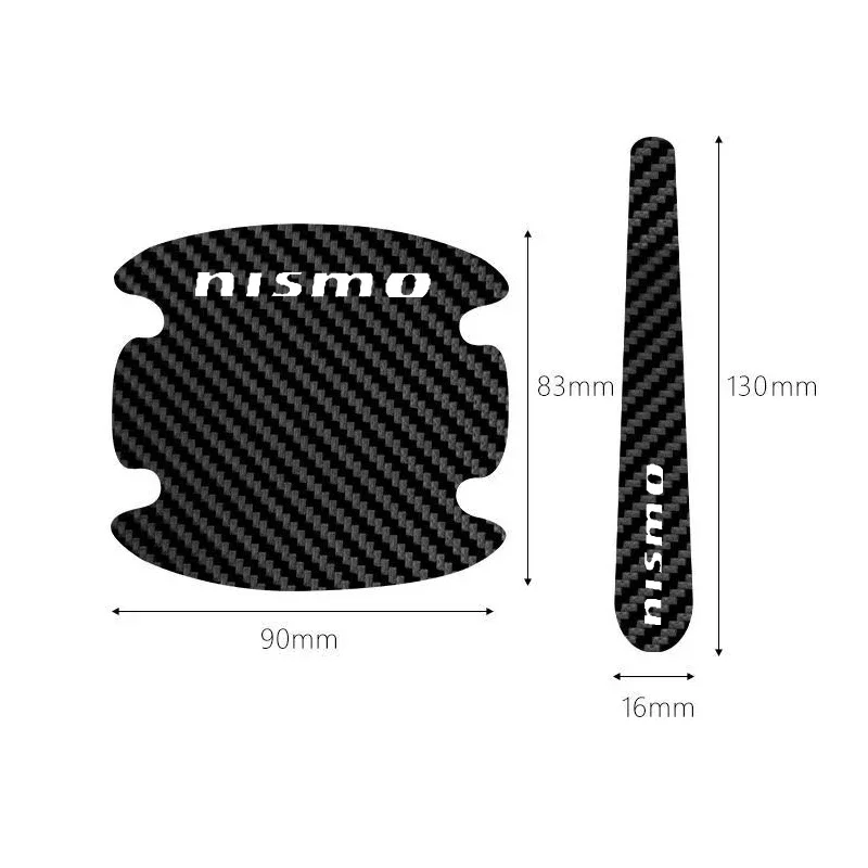 Auto Door Handle Cover Stickers for Nissan NISMO Emblem Exterior Films Anti Scratches Decoration Styling Decals Car Accessories