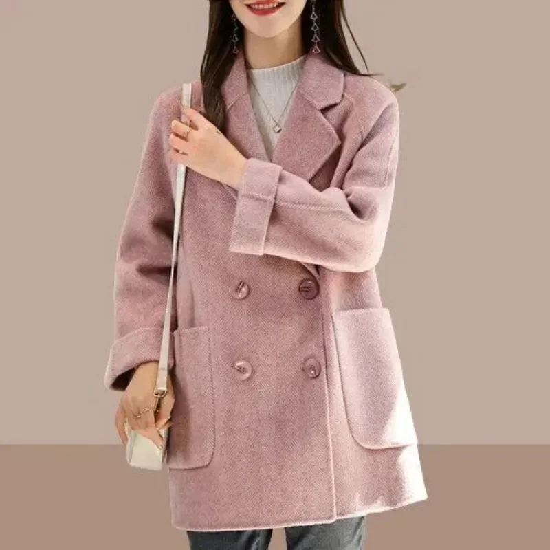 Senhoras jaquetas simples duplo breasted quente novo em lã trench & misturas casaco outerwears à venda moda na moda 2024 novidade