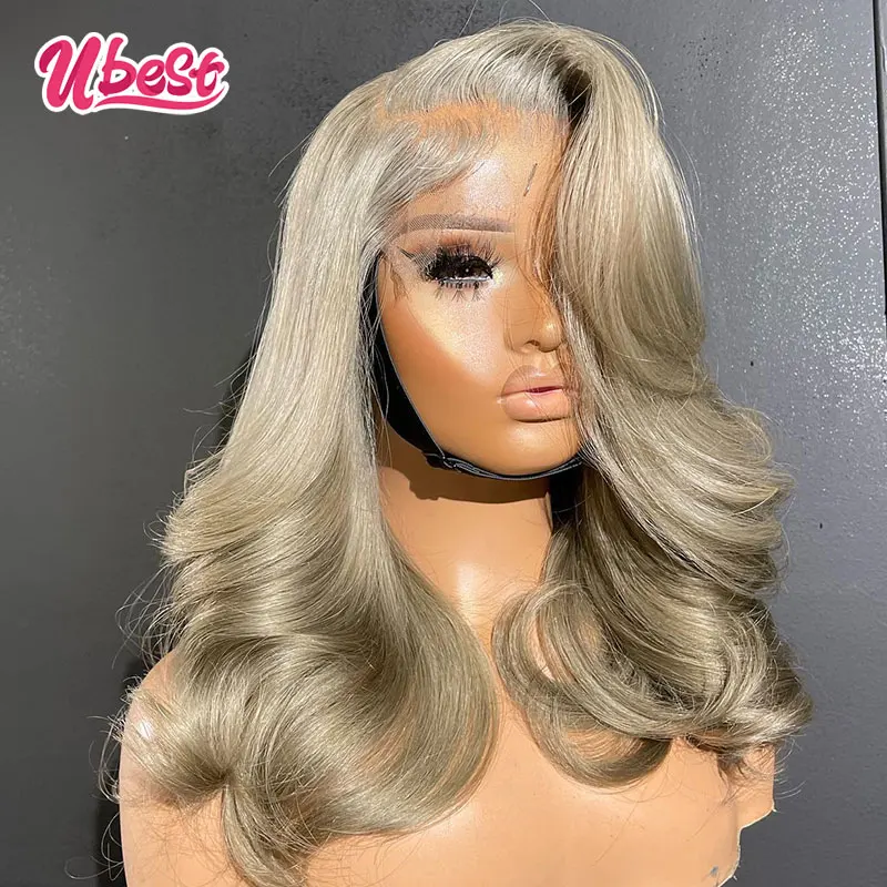 

Gray 30inches Highlight Wig Human Hair Colored Gray 13x6 Lace Front Human Hair Wigs for Women Peruvian Remy Wavy Full Lace Wigs