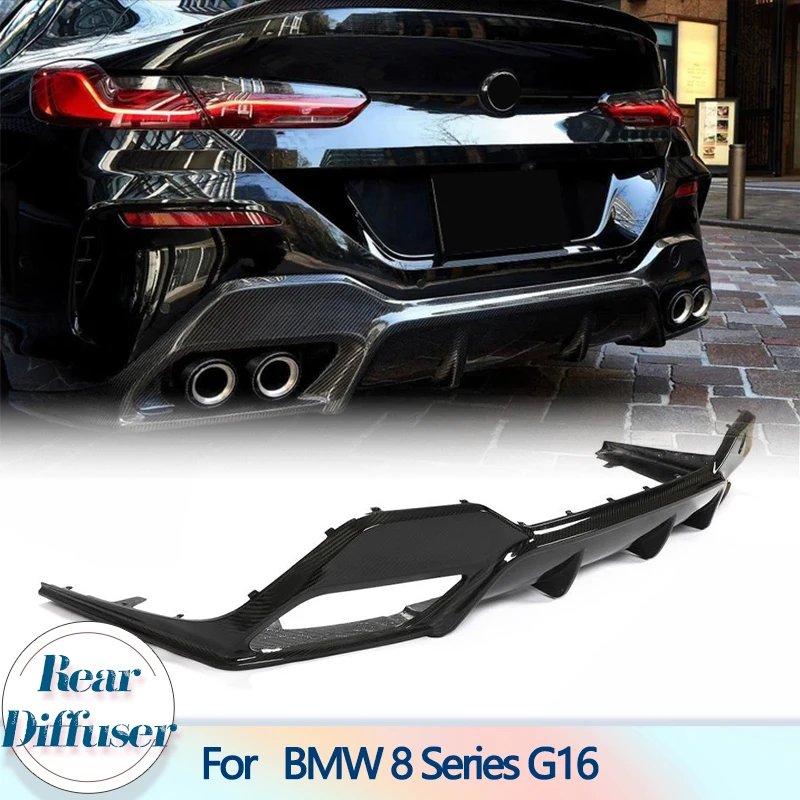 Car Rear Bumper Diffuser Lip Spoiler for BMW 8 Series G16 840i Gran Coupe 4-Door 2018-2022 Prepreg Dry Carbon Rear Diffuser Lip