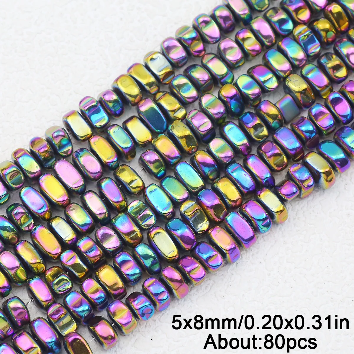 5x8mm 80-piece Black Gallstone Electroplated Chipped Stones Multicolor Handmade DIY Bead Necklace Bracelet Decorative Accessorie