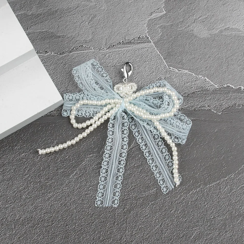 

Y2K кружевной брелок с бантом, кулон в форме сердца, жемчужная обувь, аксессуары с цветами, эстетичная съемная сумка, подвеска, аксессуары, подарки