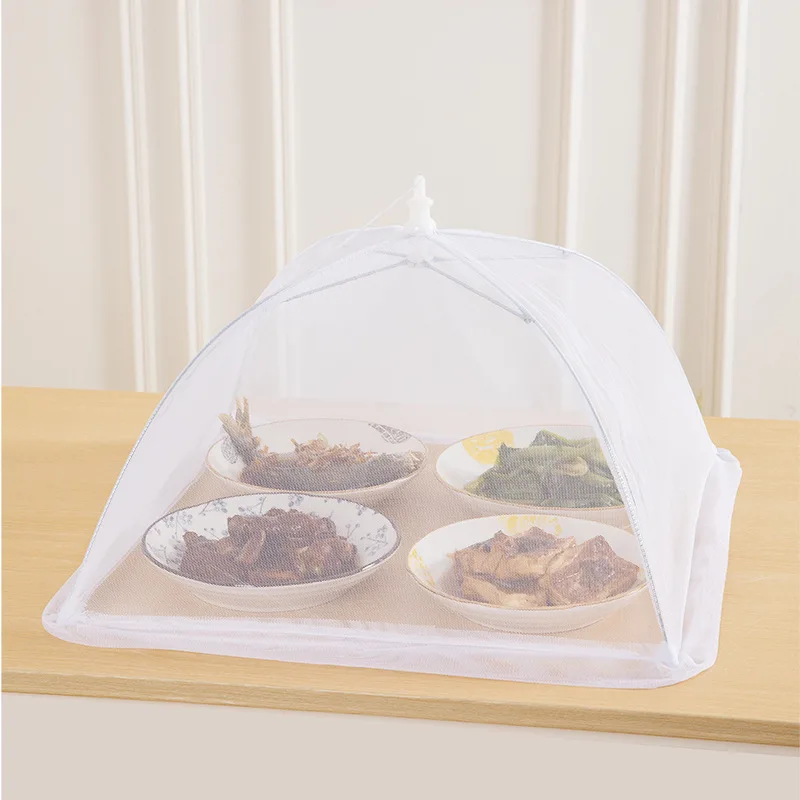 

1PCS Washable Mesh Food Cover Foldable Household Food Umbrella Picnic Barbecue Party Anti Fly Mosquito Net Tent Kitchen Gadgets