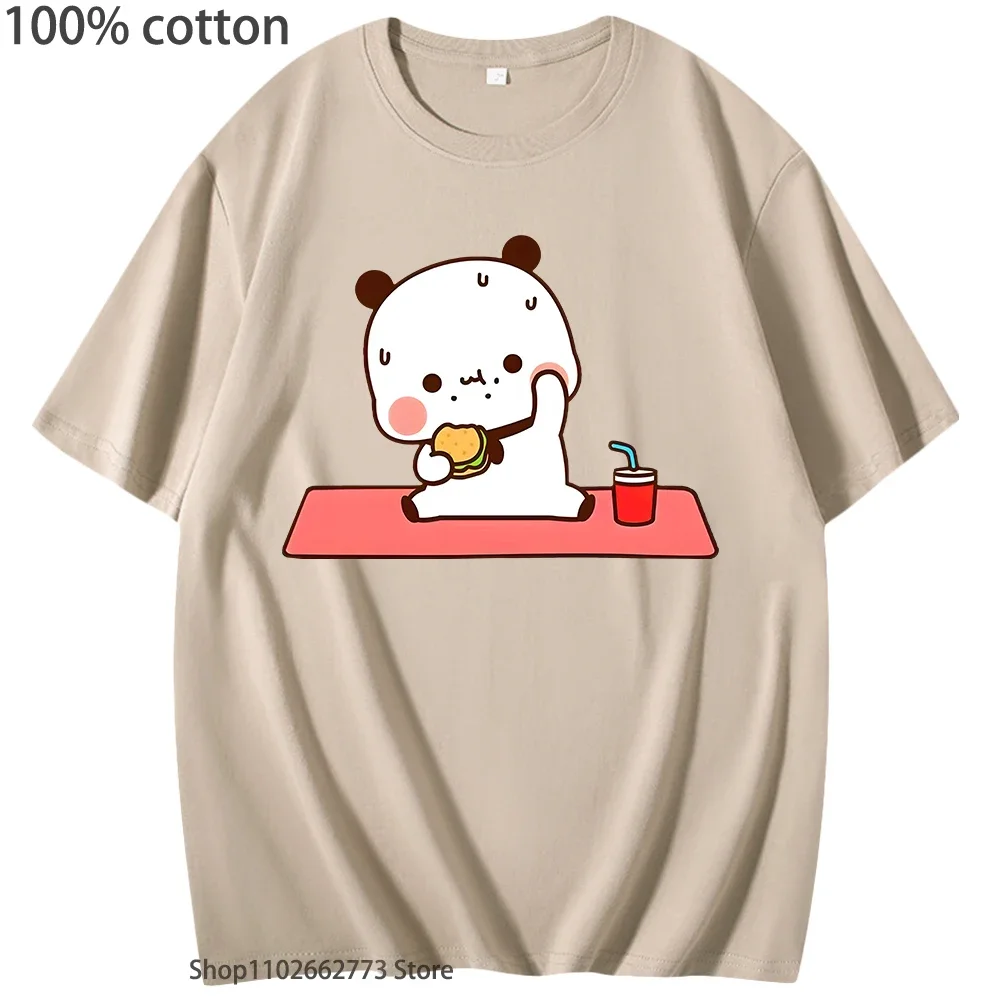 

Футболки Bubu's Stories для похудения Bubu Still Is Tempted By Foods Футболка с рисунком Kawaii Panda Bear Футболка для женщин и мужчин Топы из 100% хлопка