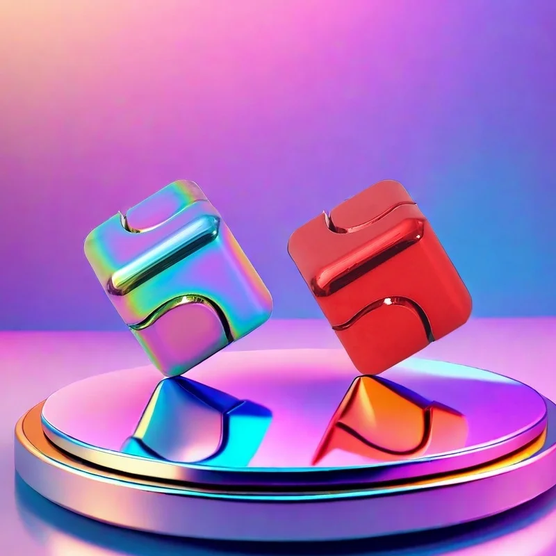 Giocattolo cubo Fidget Spinner in metallo per adulti e adolescenti - Fantastico gadget da scrivania sensoriale per alleviare lo stress da ufficio, strumento per l'autismo dell'ansia ADHD