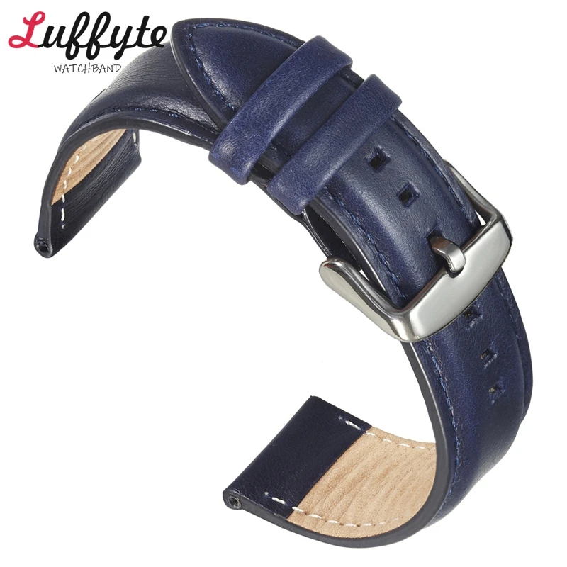 

Handmade Leather Quick Release Watch Band 20mm 22mm Black Blue Brown Wristwatch Strap Men Women Sport Replacement Wristband