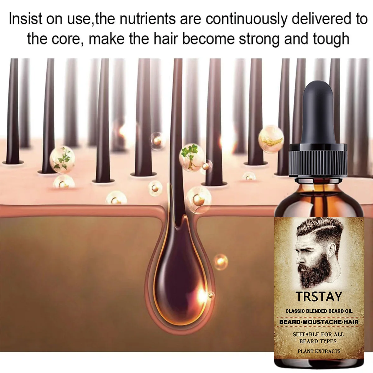 Men Beard Growth Essential Oil for Men Growth Tool Hair Laser Beard Growth Head Hair Care Professional Brazilian Keratin