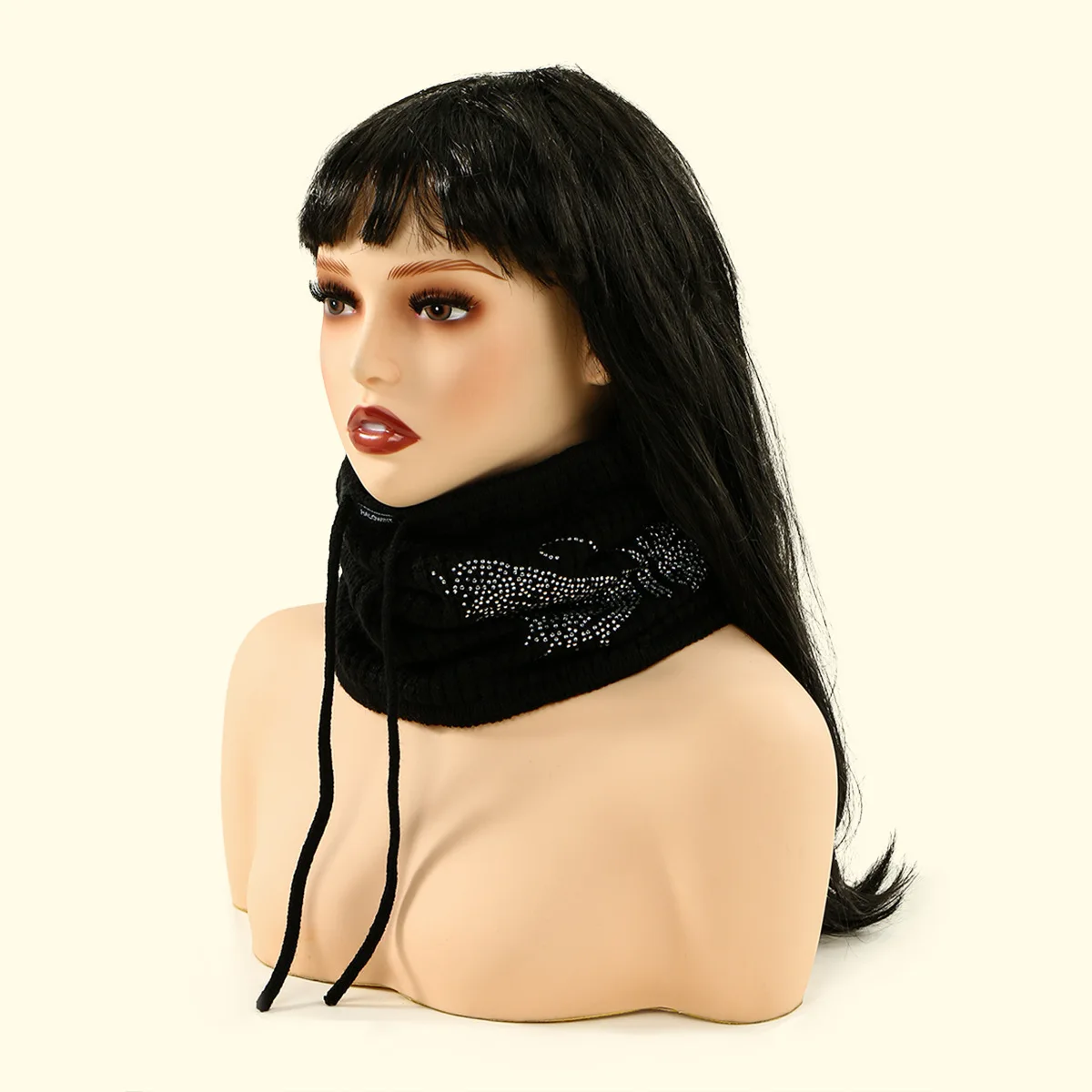 2025 جديد الأكثر مبيعا فراشة الساخن الماس تنوعا ثنائي الغرض وشاح المرأة موضة دافئة متعددة الأغراض قبعة وشاح للرقبة #2