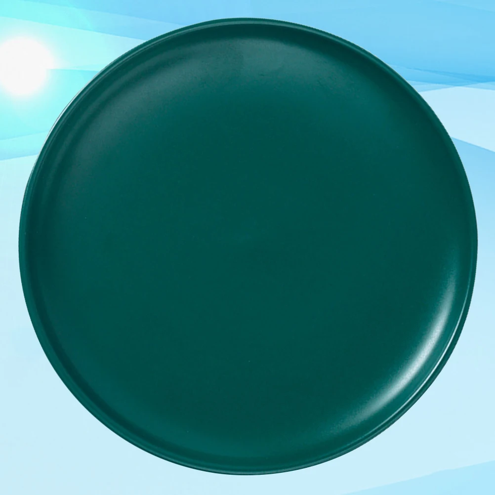 

1Pcs Ceramic Steak Plate Dark Green 6 Inch Round Food Serving Plate Western Food Tableware Microwave Safe