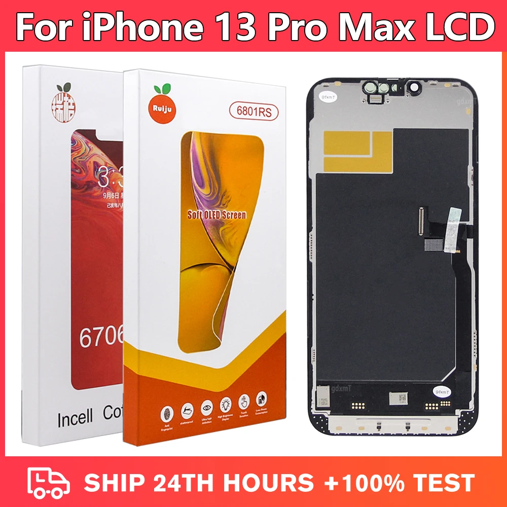 RJ OLED-Display für iPhone 13 Pro Max, FHD LCD-Touchscreen-Digitalisierer-Ersatz für A2643 A2484 A2641 A2644 A2645