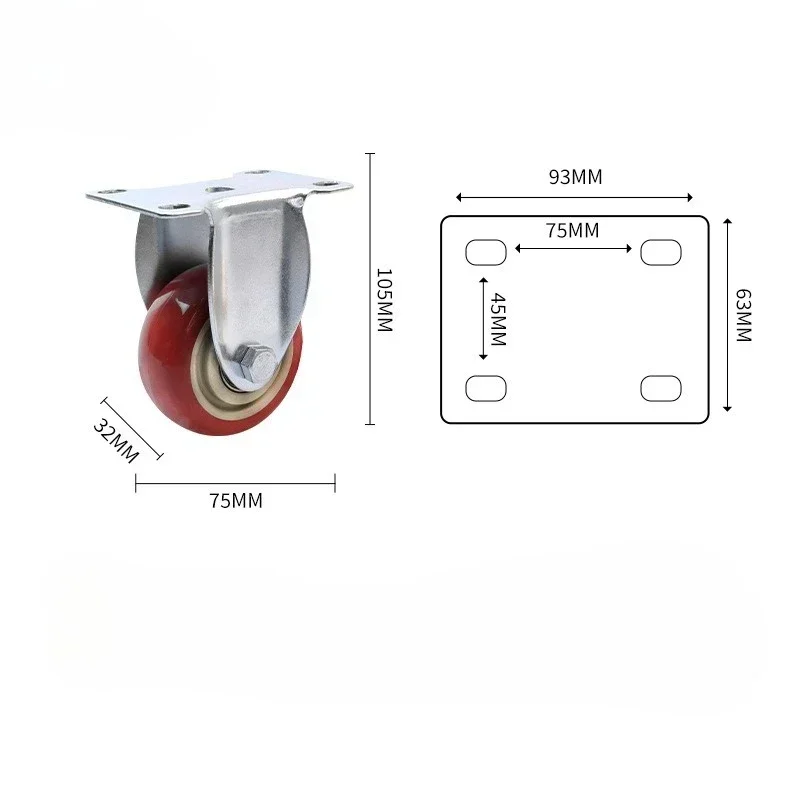 yes4 Pcs 3-Inch Heavy-Duty Swivel Casters with Silent Brake 360° Rotating Wheels for Furniture And Platform Carts - Home Use