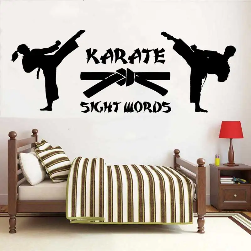 Karate Vinyl Wall Decals Inspirational Quotes Karate Sports Art Stickers Kids Room Karate Pavilion Art Deco Boy Gift Decals  D7